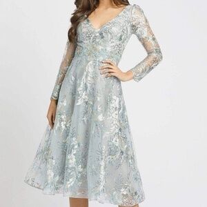 Mac Duggar 8 Sequin Embellished Tea Length Dress